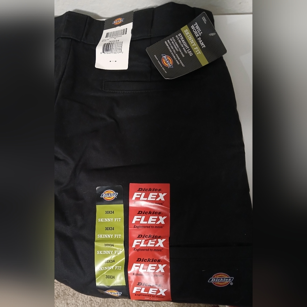 NWT Men's Dickies Black Twill Skinny Work‎ Pants - Picture 11 of 13